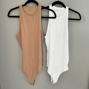 2 PACK BUNDLE Abercrombie & Fitch Soft AF Ribbed Bodysuits